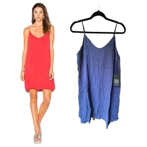 REVOLVE Michael Lauren Chance Spaghetti Tank Dress Deep Blue Size Large NWT